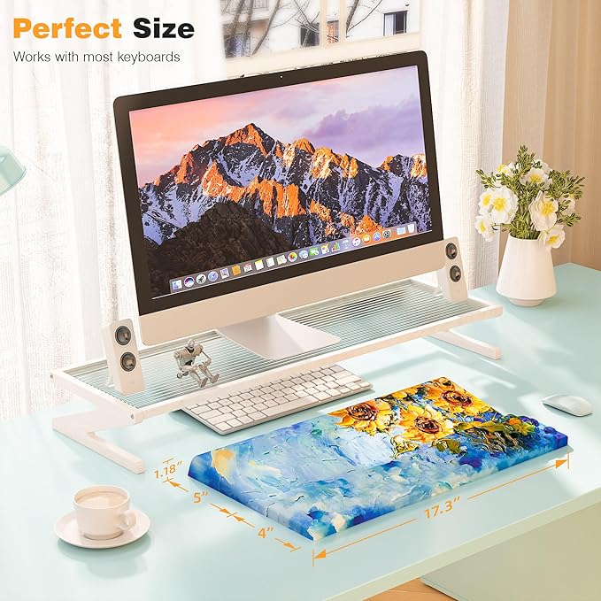 Ospelelf Ergonomic Keyboard Wrist Rest Pad Comfortable Keyboard Stand Riser Holder Pad for Office Gaming