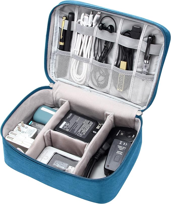 VOCUS Electronics Organizer Travel Cable Organizer Bag for Electronics Accessories, Portable Tech Carring Large Storage Case for Charger, Cord, Power Bank, Hardware