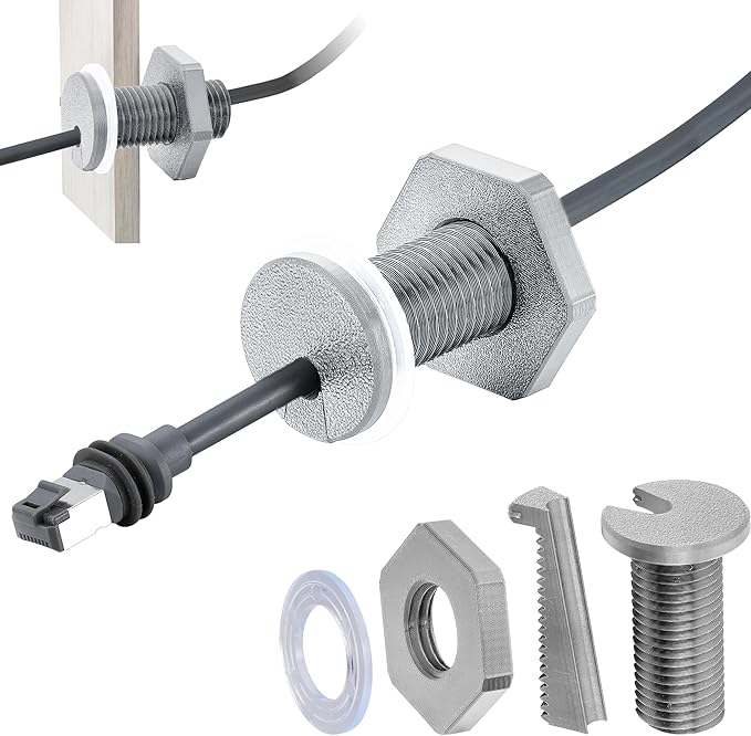 2Pcs RV Cable Passthrough for Starlink mini, RV Cable Grommet Compatible with Starlink, Ethernet, Coax, Water-Resistant and Anti-Drop RV Cable Routing(Gray)