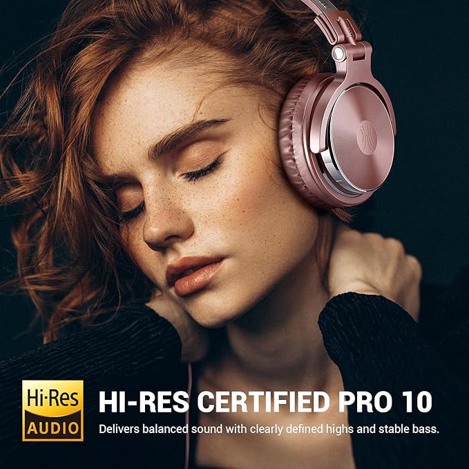 OneOdio Wired Over Ear Headphones Studio Monitor & Mixing DJ Stereo Headsets with 50mm Neodymium Drivers and 1/4 to 3.5mm Jack for AMP Computer Recording Podcast Keyboard Guitar Laptop - Pink