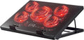 Kootek Laptop Cooling Pad, Laptop Cooler with 5 Quiet Fans for 12"-17" Computer PC Notebook Gaming Laptop Fan, Height Adjustable Laptop Cooling Stand Laptop Accessories, Red
