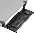 VIVO Large Height Adjustable Under Desk Keyboard Tray, C-clamp Mount System, 27(33 Including Clamps) x 11 inch Slide-Out Platform Computer Drawer for Typing, Black, MOUNT-KB05HB