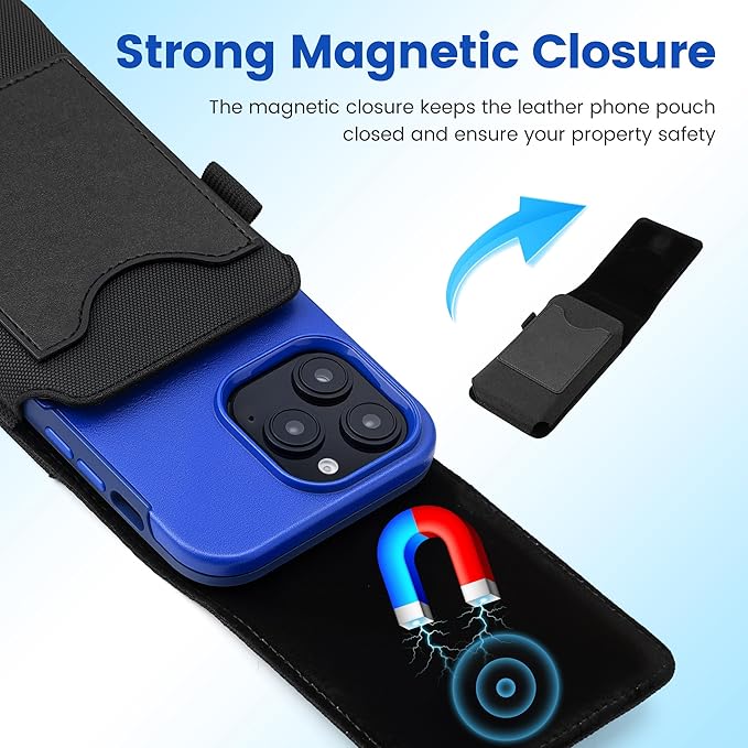 BECPLT Nylon for Galaxy S25 Ultra 5G S24/S23/S22/S21/S20 Ultra Belt Holster Black Cell Phone Holder Belt Clip Holster Case Phone Pouch
