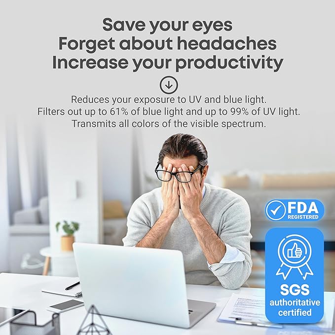14 inch Blue Light Blocking Screen Protector Panel for 16:9 Widescreen Computer Monitor and Laptop - PC Anti-UV Eye Protection Filter Film - Anti-Scratch Diagonal Frame Shield [2 Pack]