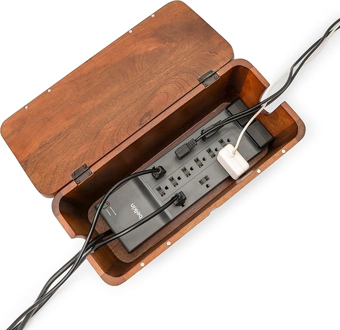 Extra Large Cable Management Box - Cable Organizer Box and Power Strip Box for Electrical Cord Management - Desk Cord Hider and Floor Cable Management - Wire Storage and Organization for Cords