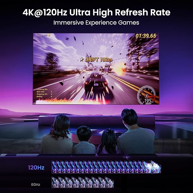 NEWCARE HDMI 2.1 Switch 2 in 1 Out with 2.6ft 8K Cable, HDMI Switcher 4K@120Hz, Bi-Directional HDMI Splitter Supports 8K@60Hz HDR10+ 3D Dolby VRR HDCP2.3 for TV PS5 Xbox Laptop Projector