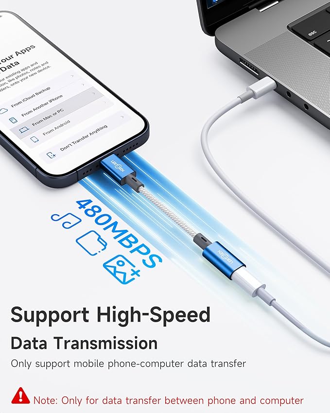 2 Pack Lightning to USB C Adapter,Lightning Female to USB C Male Cable Adapter Type C Charger Connector for iPhone 17 16 15 Pro Max Plus,Samsung S25/S24/S23,Fast Charging & Data Sync,Not for Audio/OTG