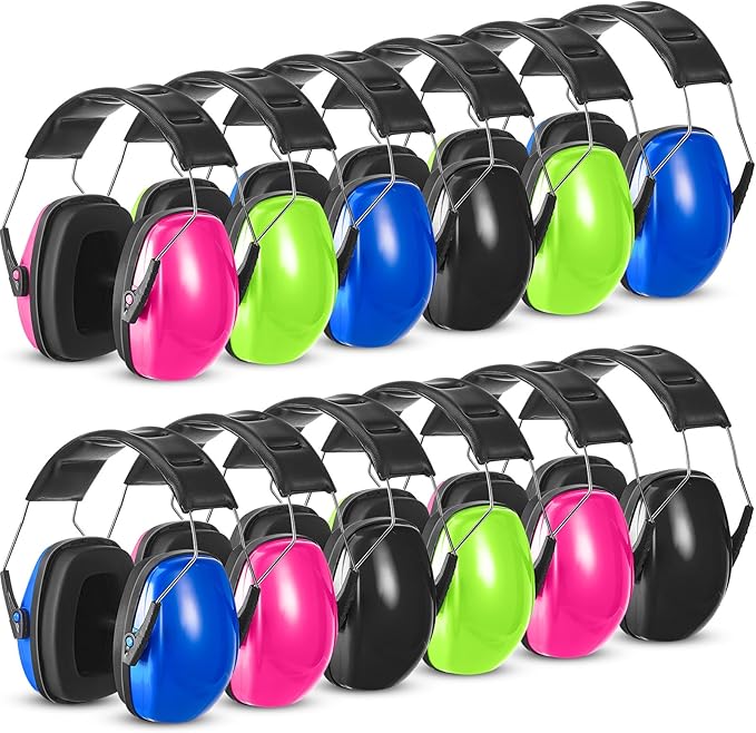Amylove 12 Pcs Kids Ear Protection Noise Cancelling Headphones Ear Muffs Bulk 27db Adult Noise Reduction Hearing Earmuff(Universal Fit (kids & Adults),Fresh Style,Bright Color)