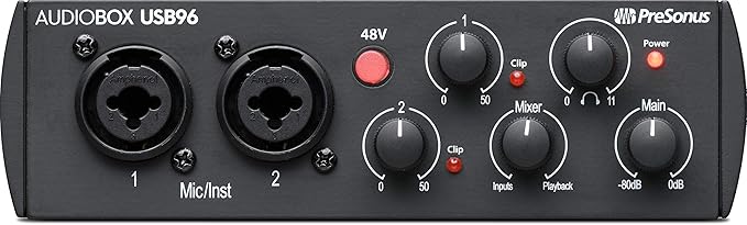 PreSonus AudioBox 96 25th Anniversary USB Audio Interface with Studio One Artist DAW Recording Software