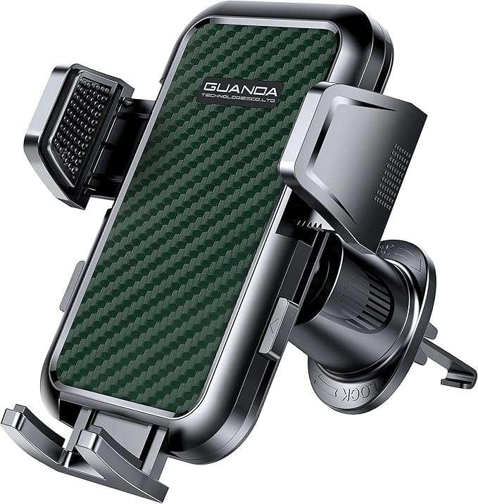 [2025 New] Car Vent Phone Mount, [Upgrade Hook Clip Never Shake] Adjustable 360 Rotation Vent Clip Car Phone Holder Mount, Big Phone & Thick Case Friendly Fit for All iPhone, Samsung & Cell Phone