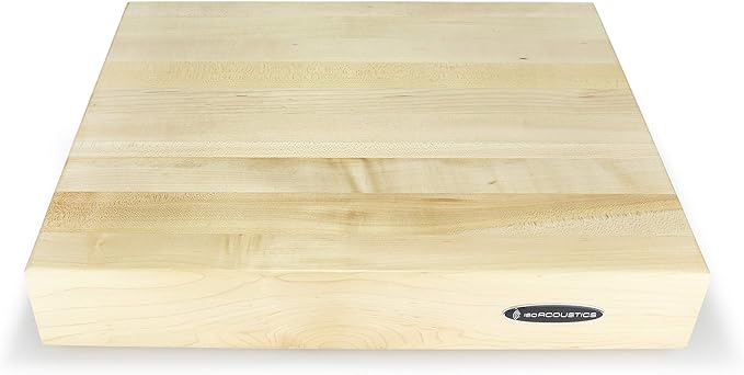 IsoAcoustics Delos Turntable Isolation Butcher Block Series: 1815M2 (18" W x 15" D x 3" H) Maple