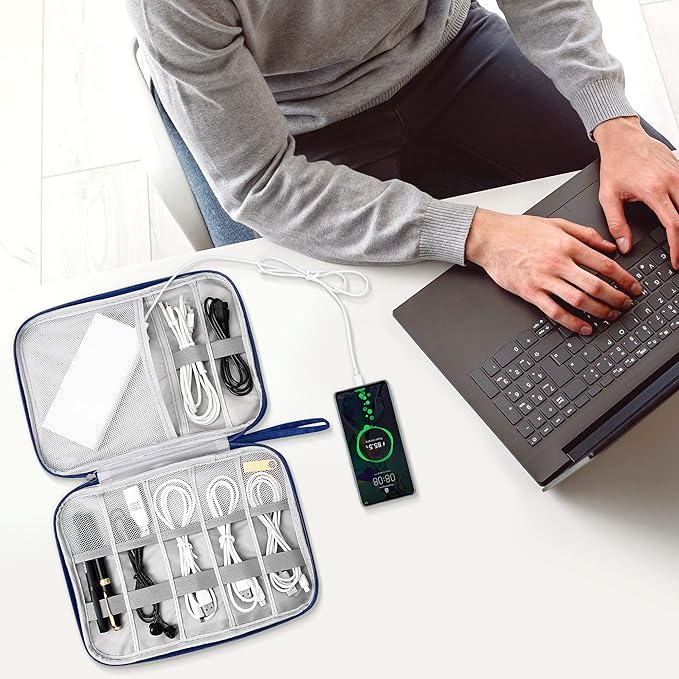 SELLYFELLY Electronics Organizer Travel Cord Organizer Case Compact Electronics Accessories Bag for Cable, Cord, Charger, Phone, Hard Drive