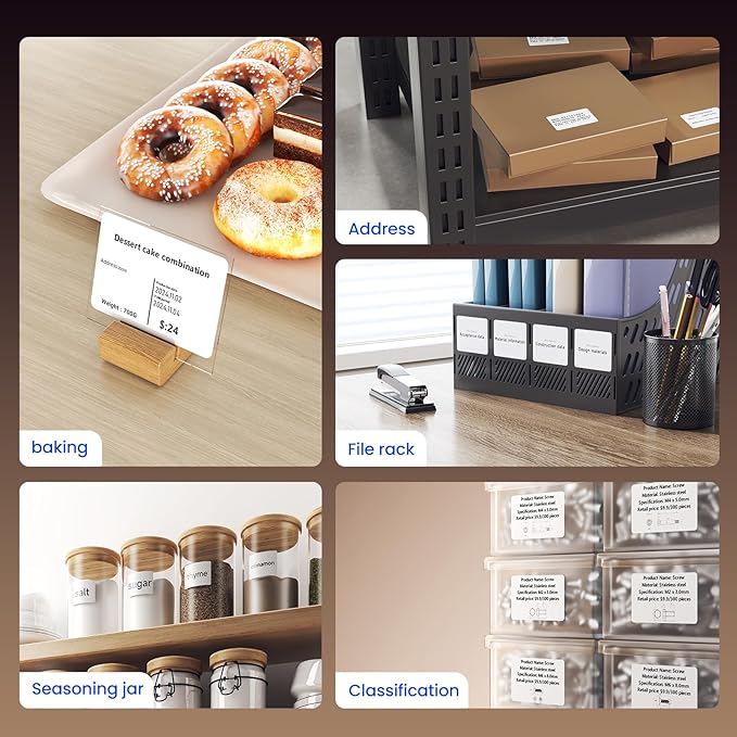 CLABEL 221B Label Maker Machine with Tape, 2 Inch Thermal Label Printer, Portable Bluetooth Sticker Maker Machine Barcode Labeler Compatible with Phone & PC for Small Business Retail Office