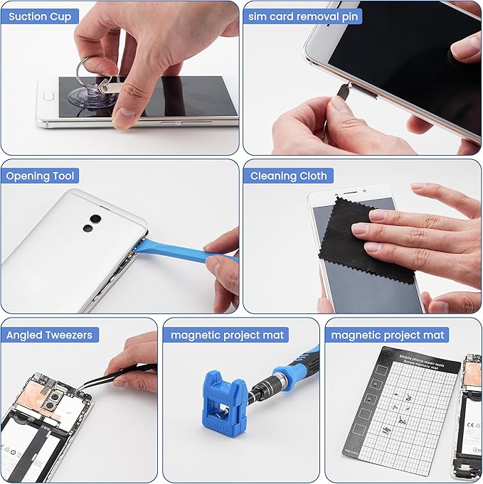 Precision Screwdriver Set, 168 Pcs Small Screwdriver Set with Ergonomic & Retractable Handle, Flexible Shaft, Strong Magnetic Design for iPhone, MacBook, Laptop, PC, Game Console