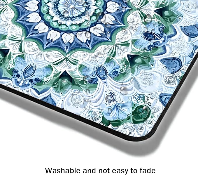 Mouse Pad, Cute Aesthetics Mandala Pattern Mouse Pads for Desk, 9.5" x 7.9" Non-Slip Rubber Base Computer Mousepad with Women, Portable Square Design for Wireless Mouse and Pad Laptop Office & Travel