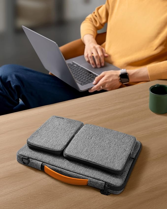 tomtoc 360 Protective Laptop Shoulder Bag for 16-inch MacBook Pro M4/M3/M2/M1 Pro/Max A3403 A3186 A2991 A2485 2024-2019, Water-Resistant Sleeve for Dell XPS 15 Surface Book 3 The New Razer Blade 16