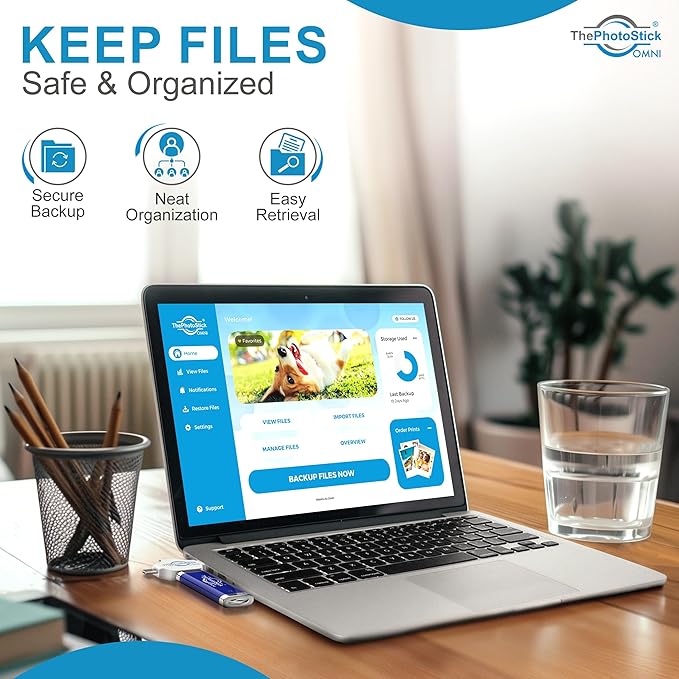 ThePhotoStick® Omni 256GB - Secure Photo & Video Backup and Transfer | Digital File Organization | USB & Multiport Connection for Phones, Tablets and Computers | Portable Memory | External Storage