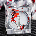 ARUOHHA DND Resin Dice Plum Blossom Liquid Core White Sharp Edge Dragons Polyhedral Dice Set with Gift Box, Compatible with D&D Role Playing Game Dungeons D and D Dice Set D20 D12 D10 D6