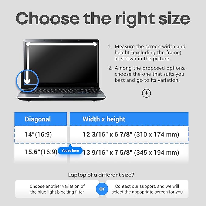 14 inch Blue Light Blocking Screen Protector Panel for 16:9 Widescreen Computer Monitor and Laptop - PC Anti-UV Eye Protection Filter Film - Anti-Scratch Diagonal Frame Shield [1 Pack]