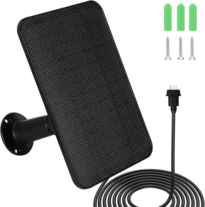 6W Solar Panel Charger for Blink Outdoor/Outdoor(3rd Gen)/XT XT2 Camera Solar Panel with 13.1ft Waterproof Charging Cable, Waterproof Rubber Plug, 360°Adjustable (for Blink 3-1PC)