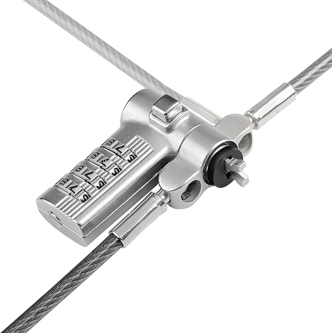 StarTech.com Universal Laptop Lock 6.6ft (2m), Security Cable for Notebooks Compatible with Noble Wedge/Nano/K-Slot, Keyless Combination Locking Cable, Cut-Resistant Cable, TAA (UNIVC4D-LAPTOP-LOCK)