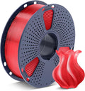 SUNLU 3D Printer Filament PETG Filament 1.75mm, Less Stringing Good Layer Adhesion High Toughness, PETG Filament 1.75 ±0.02mm, 1kg Spool(2.2lbs), Transparent Red