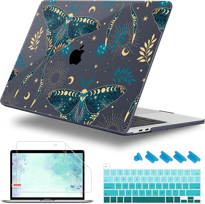 for MacBook Pro 16 inch Case 2019 2020 Release Model A2141, Plastic Hard Shell Cover with Keyboard Cover & Screen Protector for MacBook Pro 16 inch with Touch Bar & Touch ID - Butterfly P113