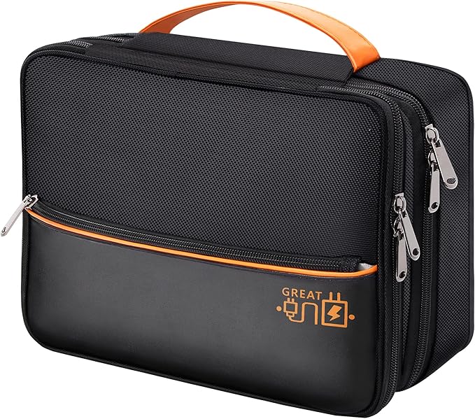 SELLYFELLY Electronics Travel Organizer, Double Layer Cable Organizer Bag Watreproof Electronics Accessories Storage Bag for Cord, Charger, Phone, Power Bank, Hard Drive