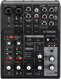 Yamaha AG06MK2 Black 6-Channel Live Streaming Loopback Mixer/USB Interface with Steinberg Software Suite