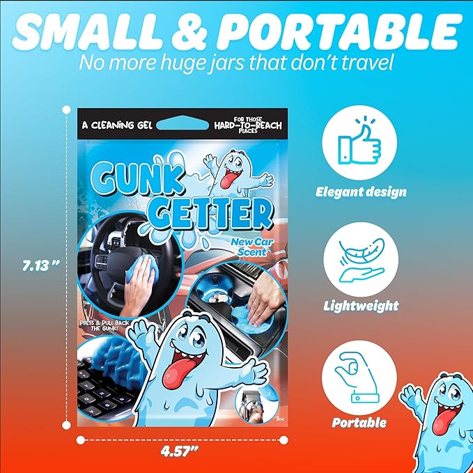 Cleaning Gel for Those Hard to Reach Places, Automotive Cup Holder Electronic Keyboard Office, Slime Gel Cleaner Dust Crumb Removal (New Car, 12 Pack)