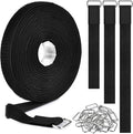 1"x19.7ft Hook and Loop Straps with 30 Buckles Adjustable Cut-to-Length Cable Ties - Reusable Nylon Fastening Tape Cable Straps for Storage or Organization (1in x 19.7ft)