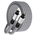 Optical Audio Cable 15 FT, Digital Audio Cable, Toslink Fiber Optic Cord, [Nylon Braided, Slim Aluminum Shell, Gold Plated Connector], for Home Theater, Sound Bar, PS4, Xbox, TV and More