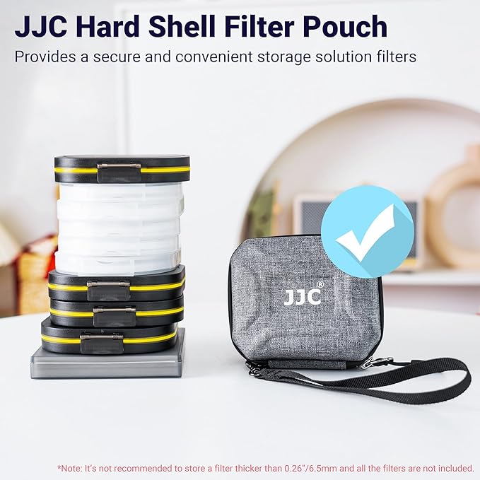 JJC Hard Shell Lens Filter Pouch Case for 10 Circular Filters Up to 67mm, Dustproof & Water-Resistant Camera Lens Filter Storage Wallet for ND UV CPL Filter