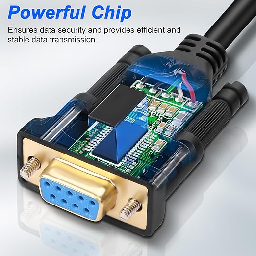 XMSJSIY USB to RS232 DB9 Serial Adapter Cable USB A Male to D-SUB 9-Pin Female Converter Cord with Gold Plated Support Winows11/10/8.1/8/7 Vista/XP and Mac OS -1.5M/4.29FT