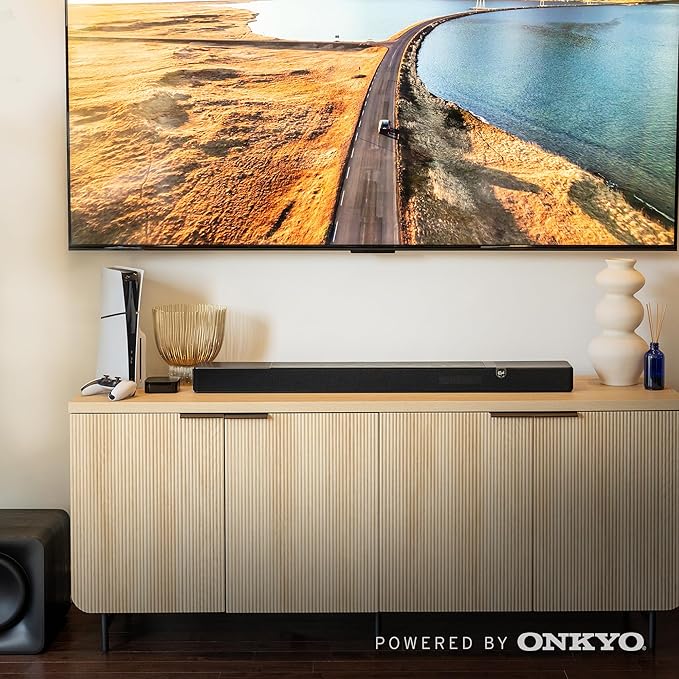 Klipsch Flexus Sound System: CORE 200 Sound Bar, 10" SUB 100 Subwoofer, Powered by Onkyo with Bluetooth, Dolby Atmos and Custom Tuned Bass - Black