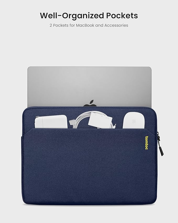 tomtoc Slim Laptop Sleeve for 16-inch MacBook Pro M4/M3/M2/M1 Pro/Max 2024-2019, XPS 15 Surface Book 3 The New Blade 16, Recycled Water-Resistant Protective Laptop Case Bag