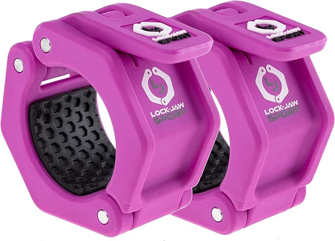 Lock-Jaw Sport Olympic Barbell Collar - Quick Release Barbell Clamp (Purple)