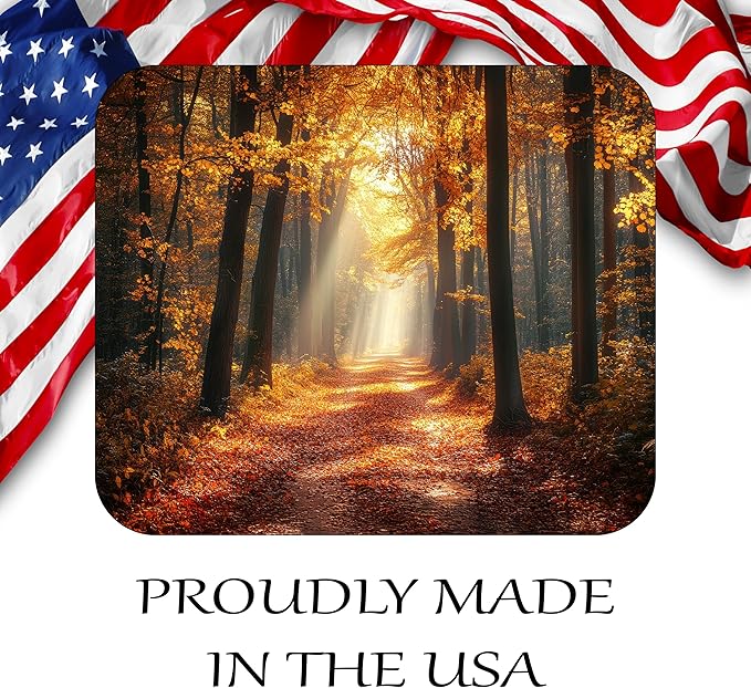 Fall Season Mouse Pad Mat Mousepad for Desk Computer Laptop PC Gaming Home or Office Gift (Fall Path MP84)