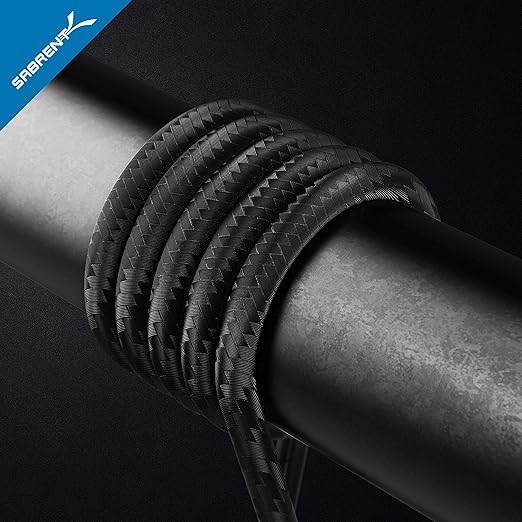 SABRENT [6-Pack 22AWG Premium 6ft USB-C to USB A 2.0 Sync and Charge Cables [Black] (CB-C6X6)
