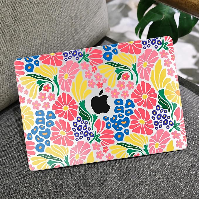 MEEgoodo Case for MacBook Pro 13 inch Case 2022 2021 2020 New A2338 M2/M1 A2251 A2289, Laptop Hard Shell with Keyboard & Camera Cover Compatible with 13 inch MacBook Pro, Groovy Flower