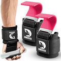DMoose Fitness Weight Lifting Hooks (Pair) for Deadlifts, Pull Ups, Rows & Shrugs - Anti-Rip Nylon Strap Hand Grips with Thick Wrist Padding - Heavy Duty Wrist Straps for Weightlifting & Gym Workouts