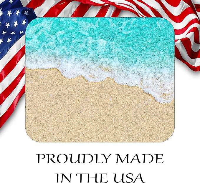 Coastal Shoreline Waves Sandy Beach Theme Mouse Pad Mat Mousepad for Desk Computer Laptop PC Gaming Home or Office Gift (Sand MP36)