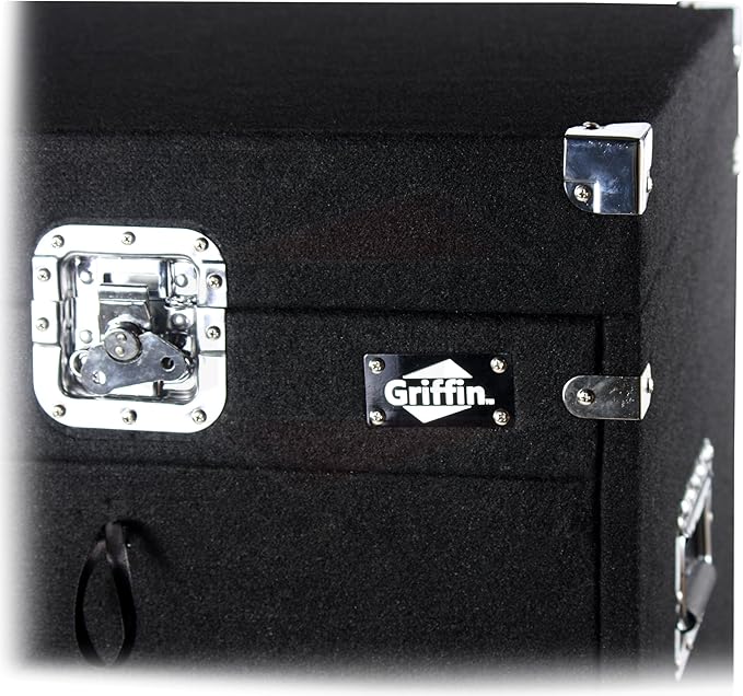Griffin Rackmount Studio Mixer Flight Road Case (Ultimate-PROAudio) – 25U Mount Space Amp Cabinet Travel Trunk For Music Gear Recording Equipment – Portable DJ Sound Booth Carpet Rack Stand Cart