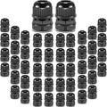 QILIPSU 50pcs 3/8" NPT Cable Gland Waterproof IP68 Nylon Cable Pass Through Cord Grip Connector Strain Relief Wire Grommet