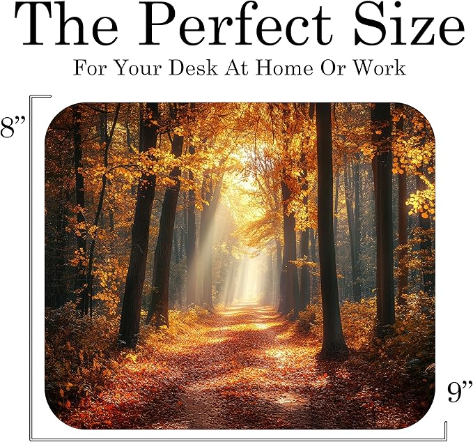 Fall Season Mouse Pad Mat Mousepad for Desk Computer Laptop PC Gaming Home or Office Gift (Fall Path MP84)
