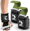 DMoose Fitness Weight Lifting Hooks (Pair) for Deadlifts, Pull Ups, Rows & Shrugs - Anti-Rip Nylon Strap Hand Grips with Thick Wrist Padding - Heavy Duty Wrist Straps for Weightlifting & Gym Workouts