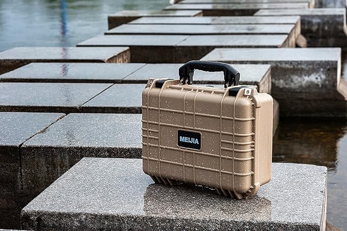 MEIJIA Portable All Weather Waterproof Camera Case With Foam,Fit Use of Drones,Camera,Equipments,Pistols,15.98x12.99x6.85inches