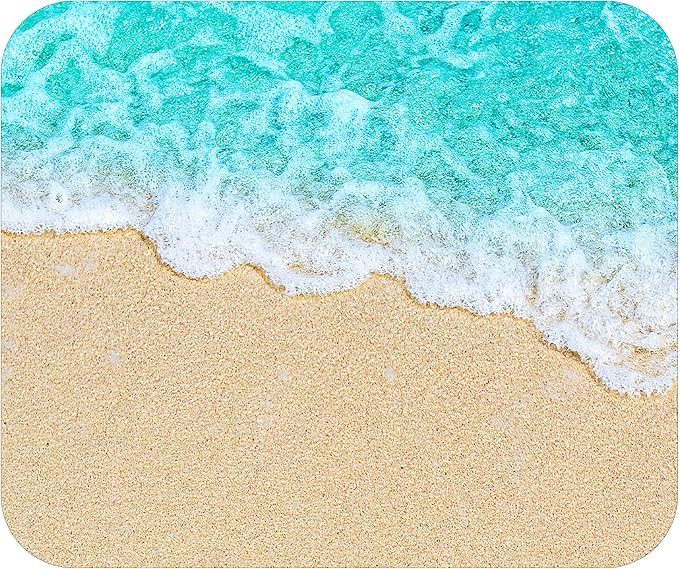 Coastal Shoreline Waves Sandy Beach Theme Mouse Pad Mat Mousepad for Desk Computer Laptop PC Gaming Home or Office Gift (Sand MP36)
