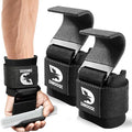 DMoose Fitness Weight Lifting Hooks (Pair) for Deadlifts, Pull Ups, Rows & Shrugs - Anti-Rip Nylon Strap Hand Grips with Thick Wrist Padding - Heavy Duty Wrist Straps for Weightlifting & Gym Workouts