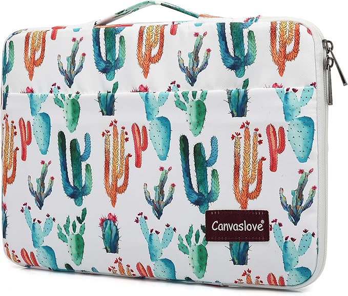 Canvaslove Cactus Rebound Bubble Cushioned Laptop Sleeve Case with Handle and Pockets for MacBook Pro 16 and 15 Inch,15.6 Inch Laptop